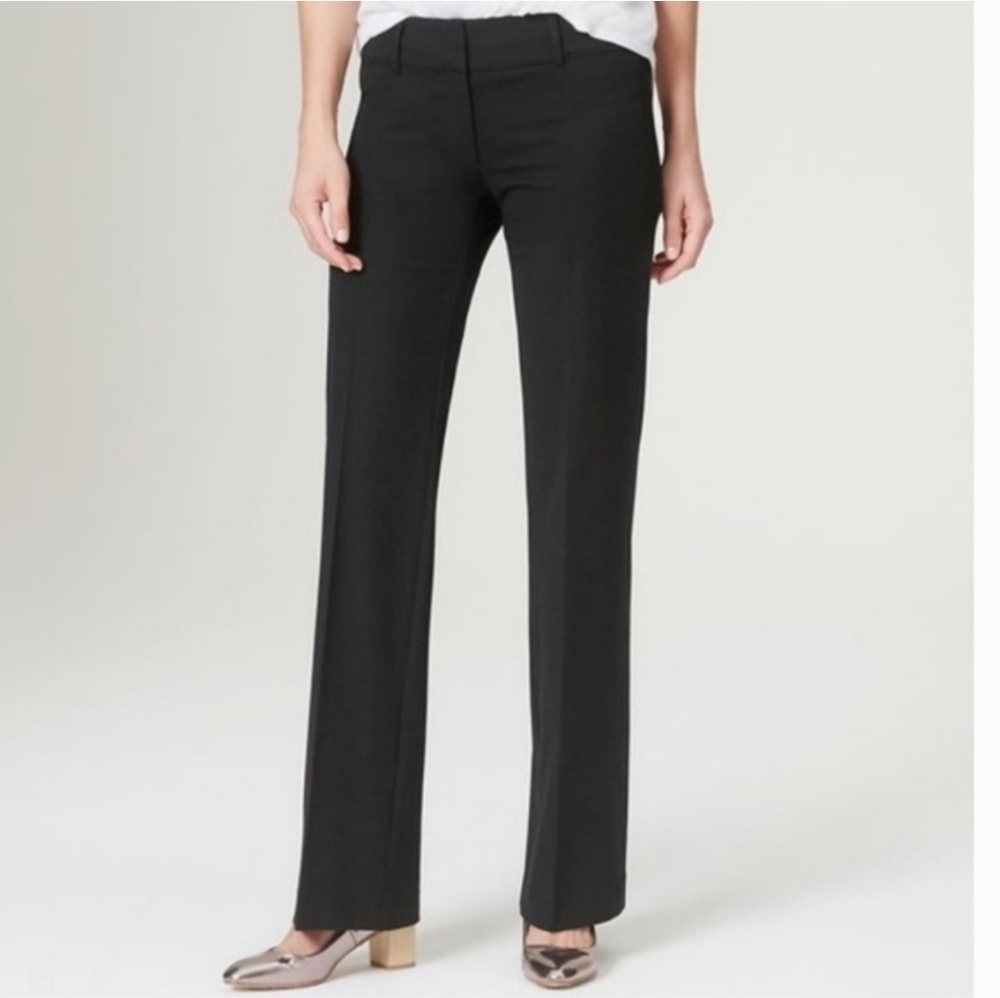 Ann Taylor Loft Marisa Trouser Pants Black Professional Office Wear Career Sz 00